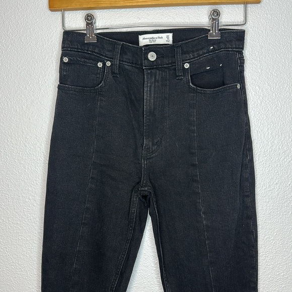 Abercrombie & Fitch High Rise Skinny Size 27 Raw Hem Front Slit - Picture 3 of 6